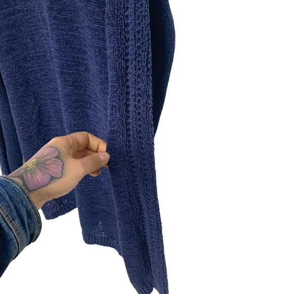 Rachel Zoe Navy Blue Open Knit Long Sleeve Knit Top XL - Picture 3 of 7